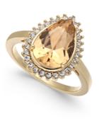 Charter Club Gold-tone Crystal & Stone Ring, Created For Macy's