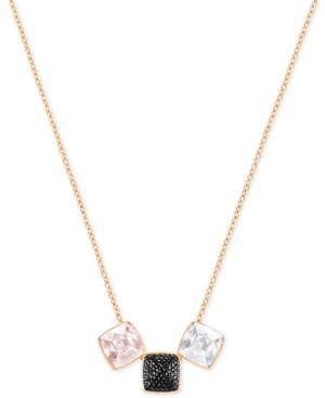 Swarovski Rose Gold-tone Multi-crystal Pendant Necklace