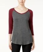 Ultra Flirt Juniors' V-neck Raglan T-shirt