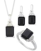 Black Onyx (8 Ct. T.w.) And Diamond Accent Jewelry Set In Sterling Silver