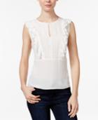 Maison Jules Pleated Ruffled Top, Created For Macy's