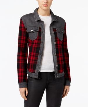 William Rast Sussex Denim Plaid-contrast Jacket