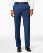 Sean John Men's Slim-fit Navy Plaid Suit Pants