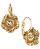 2028 Gold-tone Crystal Flower Drop Earrings, A Macy's Exclusive Style
