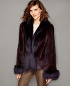 The Fur Vault Fox-trim Mink Fur Jacket