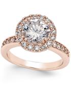 Charter Club Rose Gold-tone Crystal Halo Pave Statement Ring, Only At Macy's