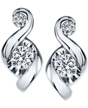 Proud Mom Diamond Swirl Stud Earrings (1/4 Ct. T.w.) In 14k Gold Or White Gold
