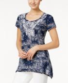 Style & Co. Handkerchief-hem Embroidered Top, Only At Macy's