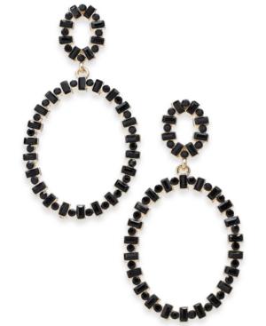 Thalia Sodi Gold-tone Stone Oval Double Drop Earrings, Created For Macy's