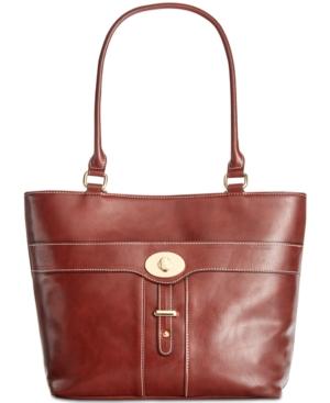 Giani Bernini Turn-lock Glazed Tote, Created For Macy's