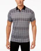 Alfani Men's Striped Open-collar Polo, Only At Macy's