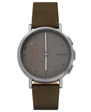 Skagen Unisex Signatur Dark Green Leather Strap Hybrid Smart Watch 42mm
