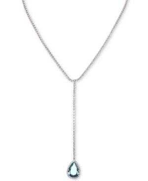 Nina Silver-tone Cubic Zirconia 17-1/2 Lariat Necklace