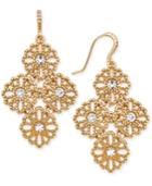 Charter Club Gold-tone Crystal Filigree Drop Earrings, Created For Macy's
