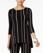Alfani Striped High-low Top, Created For Macy's
