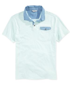 Calvin Klein Jeans Men's Diamond-print Pocket Polo