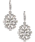 Givenchy Silver-tone Crystal Cluster Drop Earrings