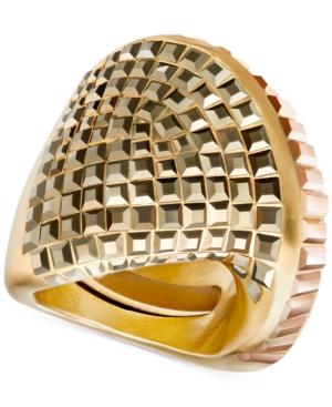 Swarovski Gold-tone Metallic Crystal Statement Ring