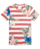Guess Men's Stripe And Floral T-shirt