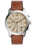 Fossil Men's Chronograph 54-pilot Light Brown Leather Strap Watch 44mm Fs5144