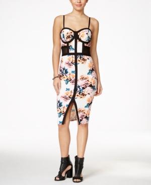 Material Girl Juniors' Floral-print Bodycon Dress, Only At Macy's