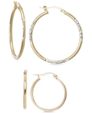 Giani Bernini 2-pc. Set Hoop Earrings In 18k Gold-plated Sterling Silver, Only At Macy's