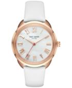 Kate Spade New York Women's Crosstown White Leather Strap Watch 34mm Ksw1283