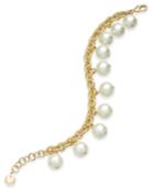 Charter Club Gold-tone Shaky Imitation Pearl Link Bracelet, Created For Macy's
