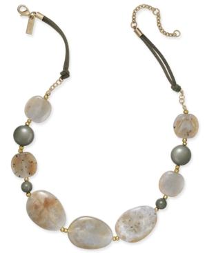 Inc International Concepts Gold-tone Mixed-stone Necklace, Only At Macy's