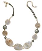 Inc International Concepts Gold-tone Mixed-stone Necklace, Only At Macy's