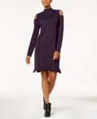 Style & Co Cold-shoulder Sweater Dress, Created For Macy's