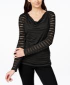 Inc International Concepts Draped Illusion-striped Top, Only At Macy's