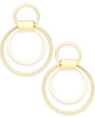 Thalia Sodi Gold-tone Double-circle Drop Hoop Earrings, Created For Macy's