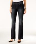 Inc International Concepts Curvy Pull-on Dark Blue Wash Flared Jeans, Only At Macy's
