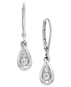 Diamond Teardrop Earrings In 14k White Gold (1/4 Ct. T.w.)