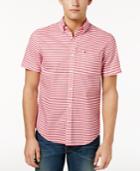 Tommy Hilfiger Men's Custom-fit Melville Horizontal Stripe Shirt, Created For Macy's