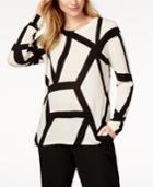 Charter Club Cashmere Geo-print Sweater, Created For Macy's