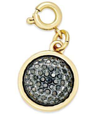 Inc International Concepts Gold-tone Black Druzy Crystal Charm, Created For Macy's