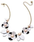 Kate Spade New York Gold-tone Pink Stone Floral Necklace