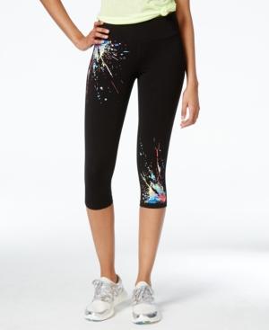 Material Girl Active Juniors' Cropped Splatter Leggings, Only At Macy's