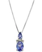 Tanzanite (1-1/4 Ct. T.w.) & Diamond Accent 18 Pendant Necklace In 14k White Gold