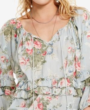 Denim & Supply Ralph Lauren Printed Ruffled Boho Blouse