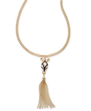 Thalia Sodi Gold-tone Zebra Fringe Long Pendant Necklace, Only At Macy's