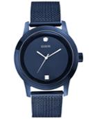 Guess Men's Diamond Accent Blue Mesh Bracelet Watch 45mm U0297g2