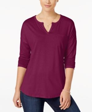 Rebellious One Juniors' Split-neck Top