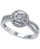 Effy Diamond Halo Ring (1/2 Ct. T.w.) In 14k White Gold
