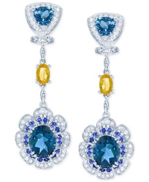 Lali Jewels Multi-stone (8 Ct. T.w.) And Diamond (5/8 Ct. T.w.) Drop Earrings In 14k White Gold