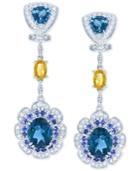 Lali Jewels Multi-stone (8 Ct. T.w.) And Diamond (5/8 Ct. T.w.) Drop Earrings In 14k White Gold