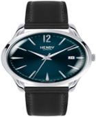 Henry London Knightsbridge Ladies 39mm Black Leather Strap Watch With Silver Stainless Steel Casing