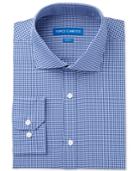 Vince Camuto Men's Slim-fit Stretch Indigo Gingham Dress Shirt